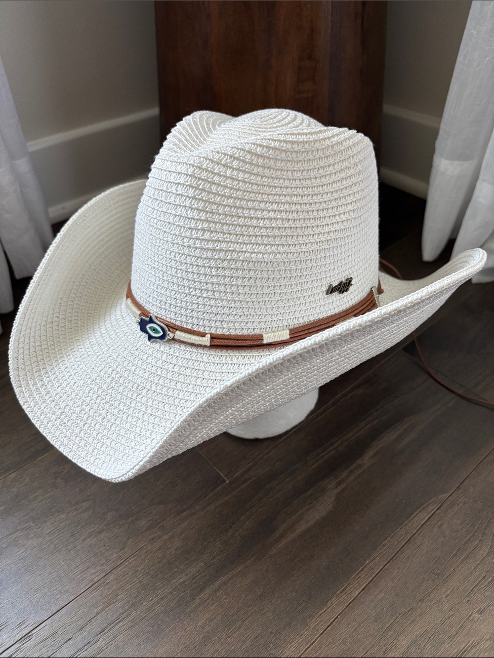 Lucky 7  teardrop,dent,rolled brim,adjustable hatband,vegan trim,cowgirl